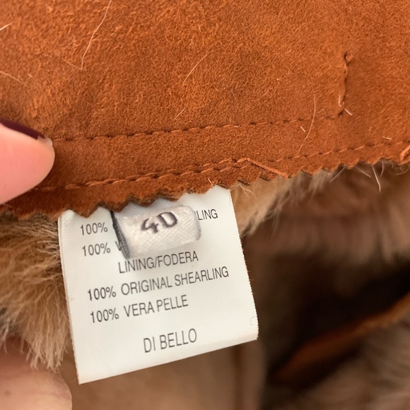 EUC Di Bello 100% shearling brown coat, size 40 - Picture 7 of 11